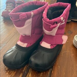Toddler size 9 Pink and Black Snow Boots